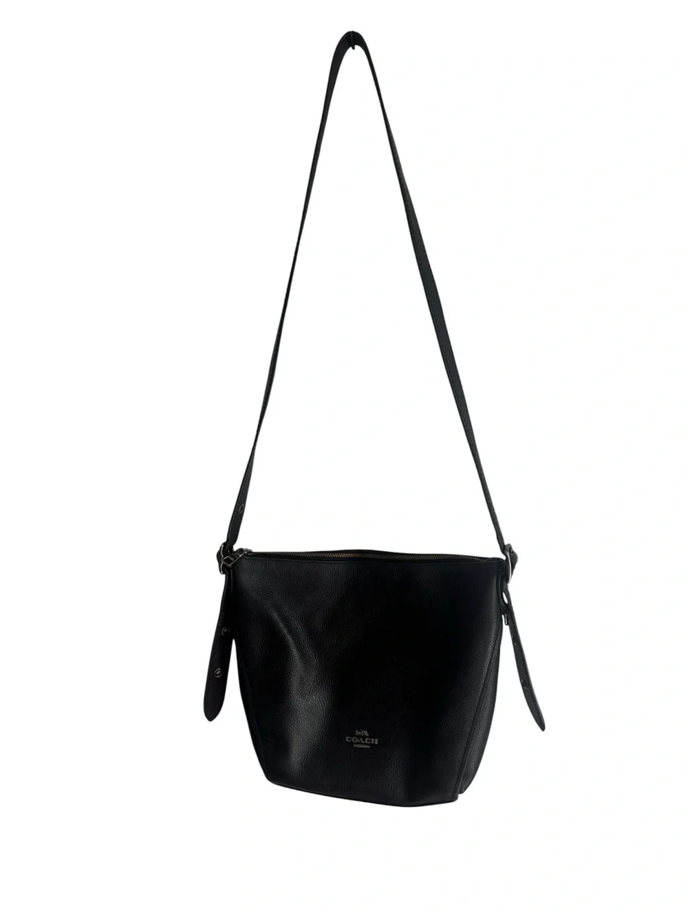 Coach Black Pebbled Leather Adjustable Crossbody